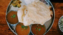 Dal, rice and roti
